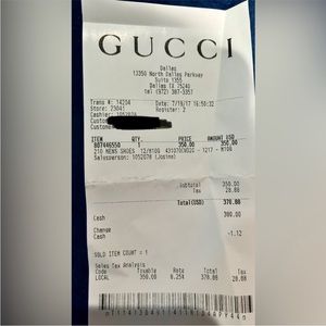 Gucci slides. Brand new, never worn, + receipt and authenticated.